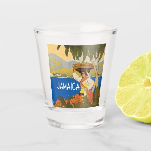 Jamaica vintage travel style  shot glass