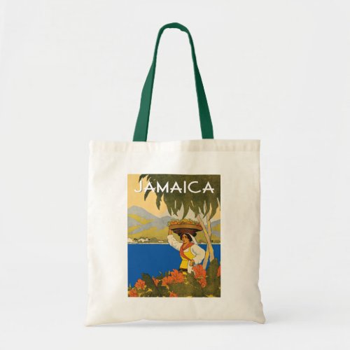Jamaica vintage travel style tote bag