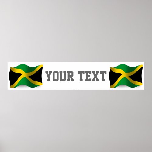 Jamaica Waving Flag Banner Poster