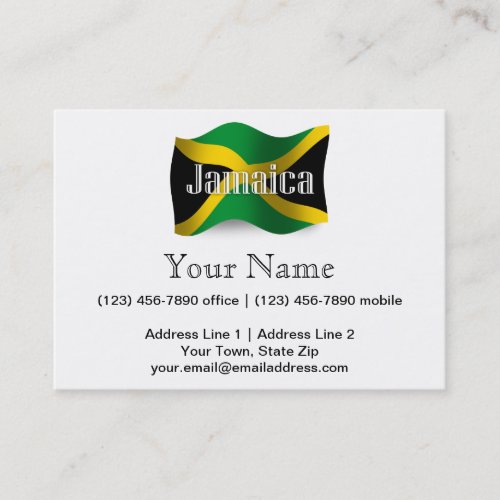 Jamaica Waving Flag Business Card