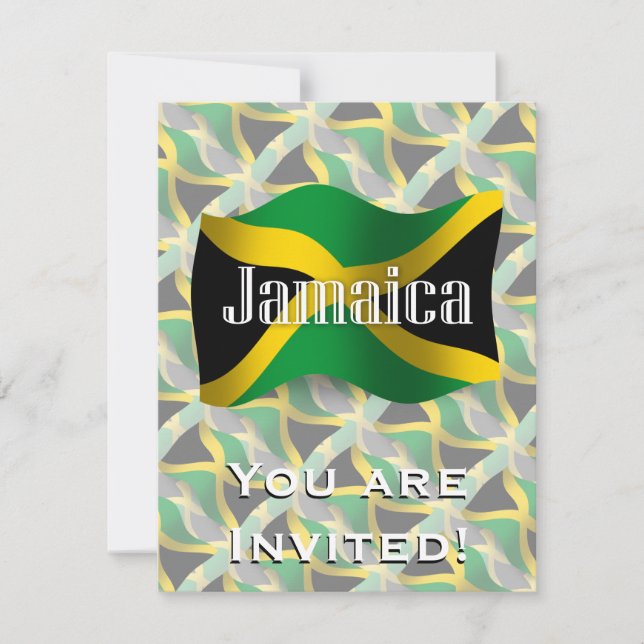 Jamaica Waving Flag Invitation (Front)