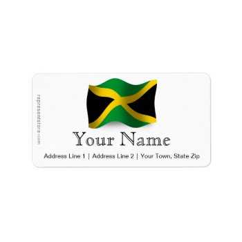 Jamaica Waving Flag Label by representshop at Zazzle