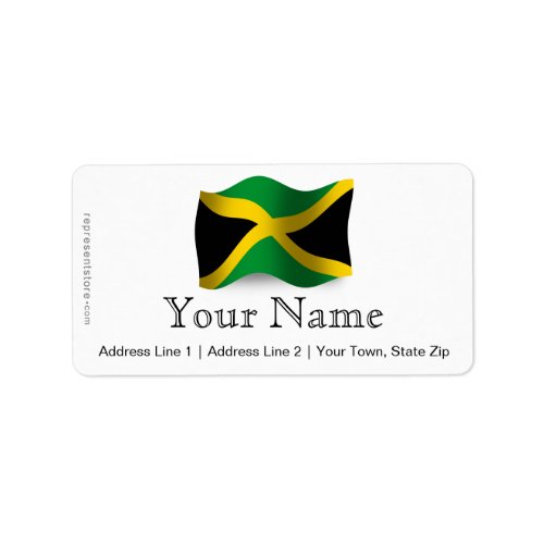 Jamaica Waving Flag Label