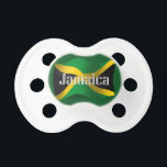 Jamaica Waving Flag Pacifier<br><div class="desc">Represent Jamaica! This item features a wavy Jamaican flag in 3D. Do you know a Jamaican or Jamaican-American who misses their home country and culture and would like to be patriotic about their nation? Travellers to the Caribbean, Jamaican-Americans, or Jamaicans themselves will love to show their heritage and national pride....</div>