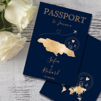 Jamaica Wedding Destination Passport  Invitation