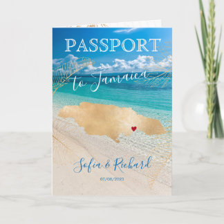 Jamaica Wedding Destination Passport Map QR code Invitation