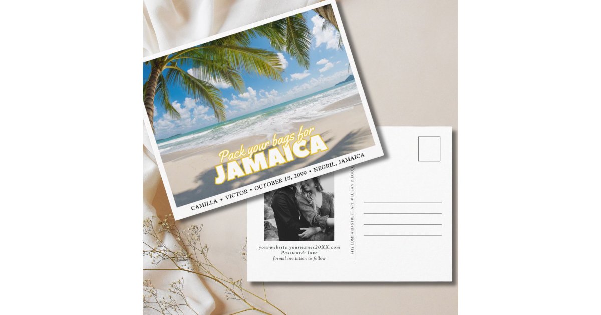 Jamaica Wedding Destination Save the Date Postcard | Zazzle