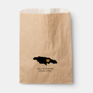 Jamaica Wedding Favor Treat Sacks, Map Gift Bags