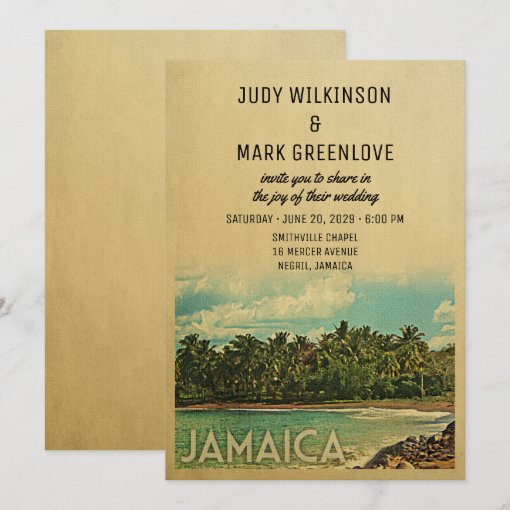 Jamaica Wedding Invitation Vintage MidCentury Zazzle