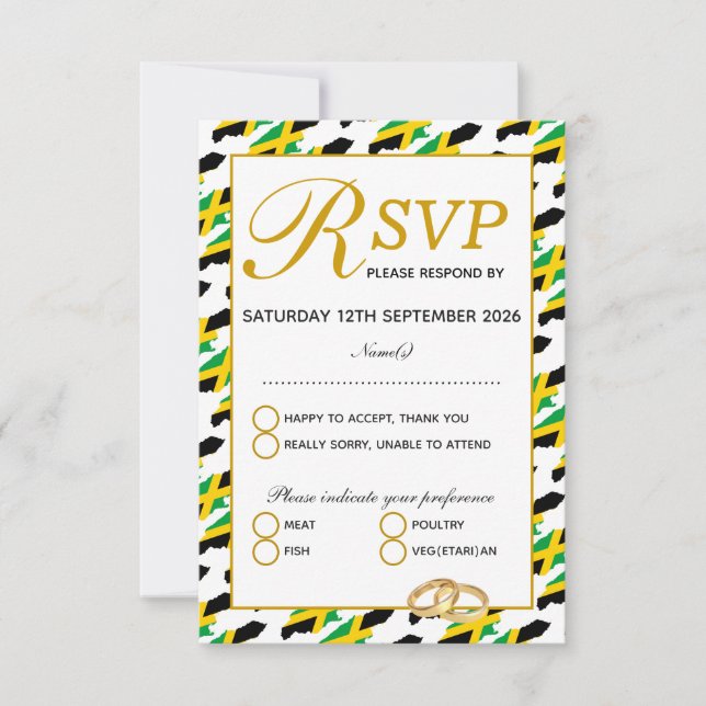 JAMAICA Wedding RSVP Response Card (Front)