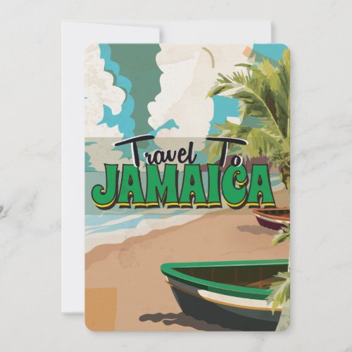 Jamaica Wedding Vintage Travel poster Invitation