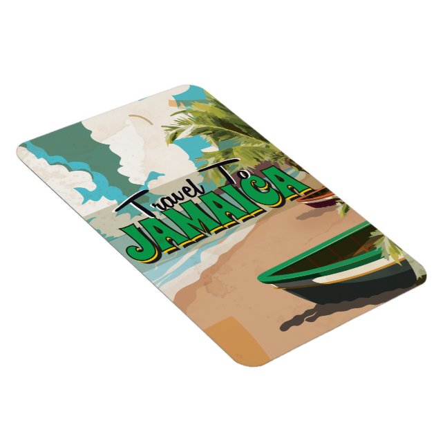 Jamaica Wedding Vintage Travel poster Magnet (Right Side)