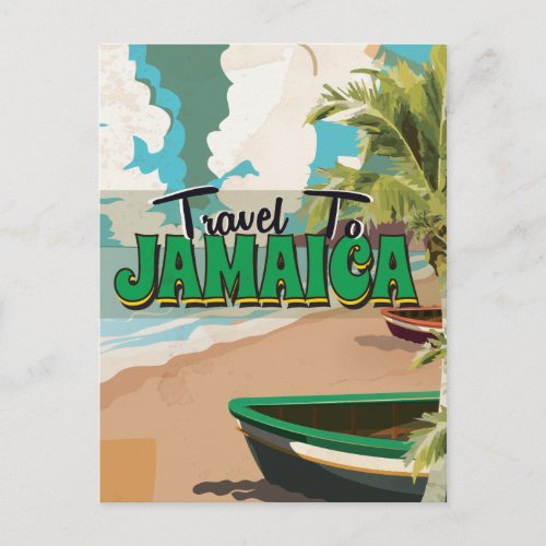 Jamaica Wedding Vintage Travel poster Postcard