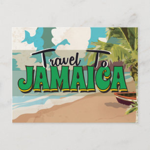 Jamaica Wedding Vintage Travel poster Postcard