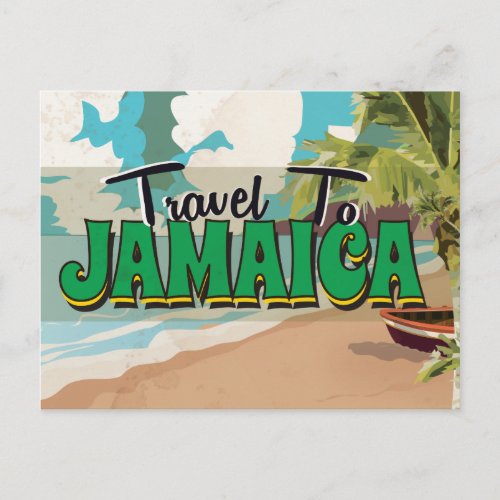 Jamaica Wedding Vintage Travel poster Postcard