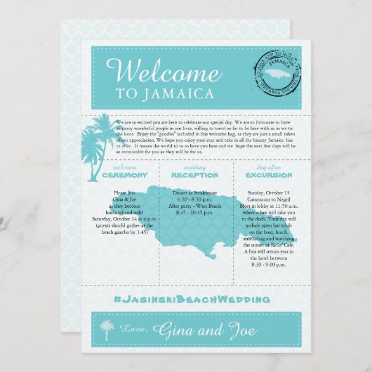 Jamaica Wedding Weekend Welcome (Front/Back)
