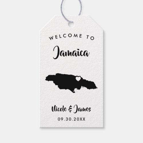 Jamaica Wedding Welcome Bag Tags Island Map Gift Tags