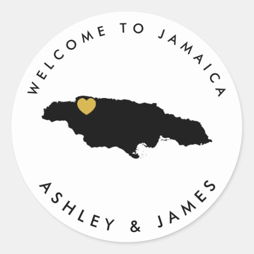 Jamaica Wedding Welcome Sticker for Box Bag