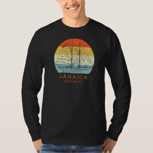 Jamaica West Indies Vintage Blueprint Sailboat Vac T-Shirt