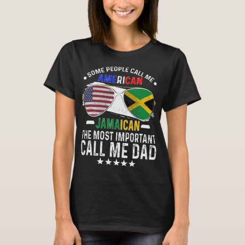 Jamaican American Dad Fathers Day Papa Jamaica T_Shirt