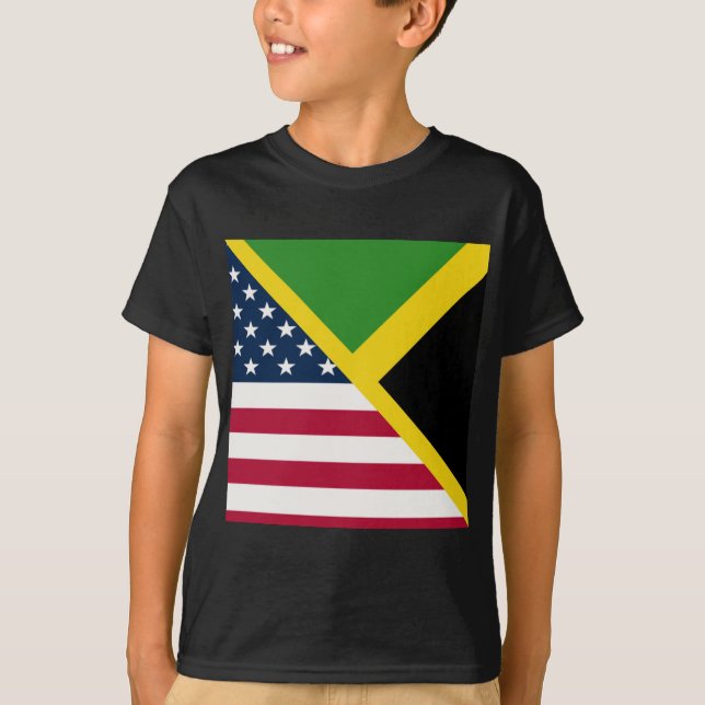Jamaican American Flag | Jamaica United States T-Shirt (Front)