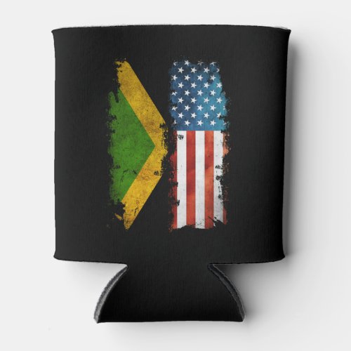 Jamaican American Flag Jamaica Usa Can Cooler