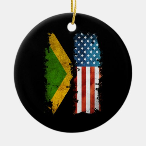 Jamaican American Flag Jamaica Usa Ceramic Ornament