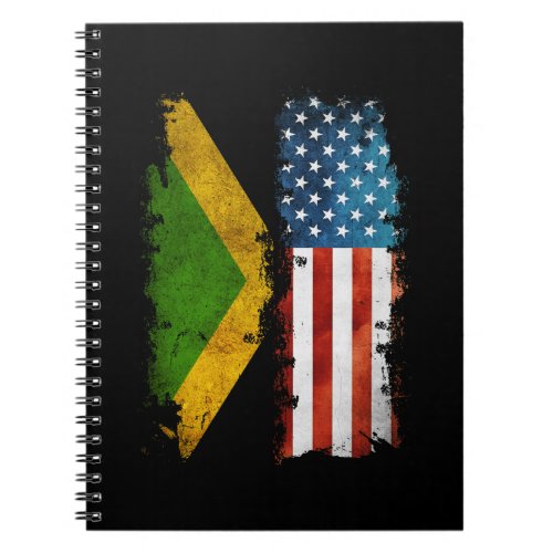 Jamaican American Flag Jamaica Usa Notebook