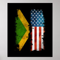 Jamaican American Flag Jamaica Usa