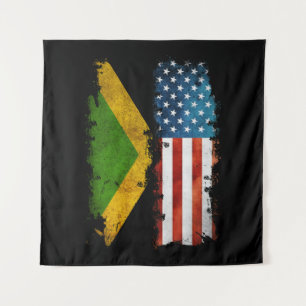 Jamaican American Flag Jamaica Usa Tapestry