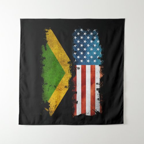 Jamaican American Flag Jamaica Usa Tapestry