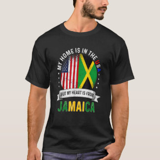 Jamaican American Patriot Heart Is From Jamaica Fl T-Shirt