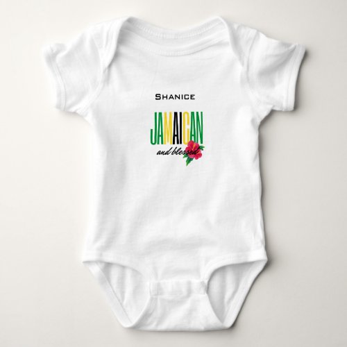 Jamaican and Blessed Baby Bodysuit