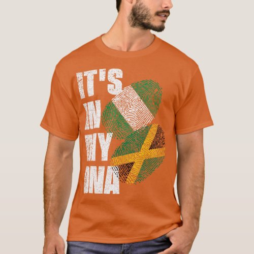 Jamaican And Nigerian Mix DNA Heritage Flag T_Shirt