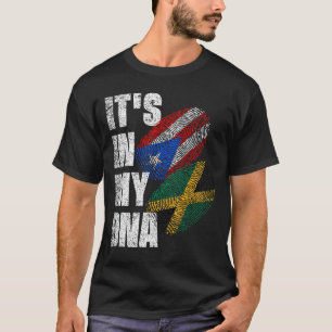 Jamaican and Puerto Rican Flag DNA Heritage  T-Shirt