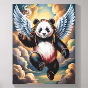 Jamaican Angel Panda in the sky on a Canvas Photo Tile