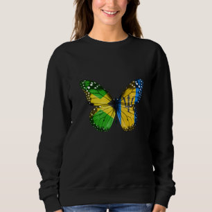 Jamaican Barbadian Flag Butterfly Sweatshirt