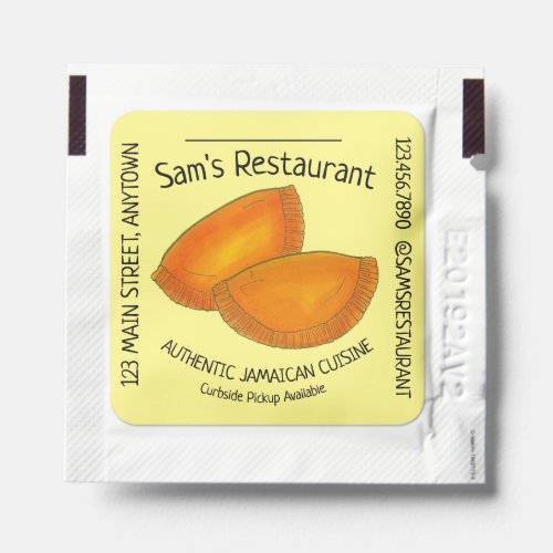 Jamaican Beef Patties Caribbean Restaurant Bar Hand Sanitizer Packet