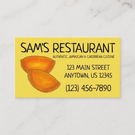 Jamaican Beef Patty Caribbean Restaurant Food Business Card