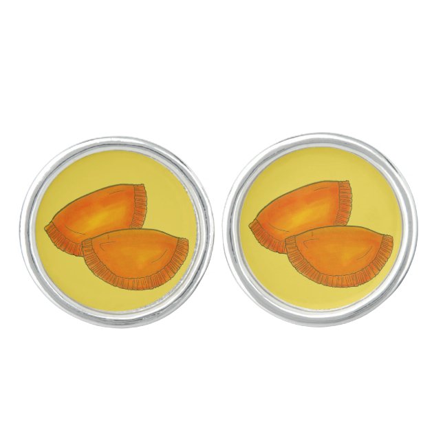 Jamaican Beef Patty Caribbean Restaurant Food Cufflinks (Front)