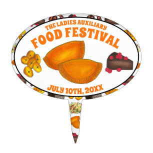 Jamaican Beef Patty Food Fest Caribbean Cuisine Cake Topper