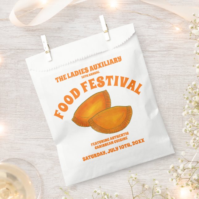Jamaican Beef Patty Food Fest Caribbean Cuisine Favor Bag (Clipped)