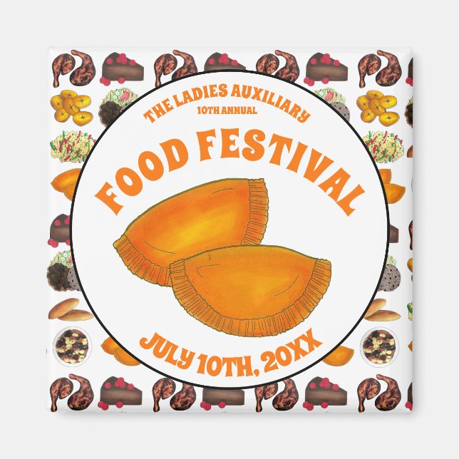 Jamaican Beef Patty Food Fest Caribbean Cuisine Magnet (Front)