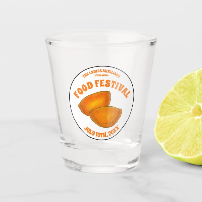 Jamaican Beef Patty Food Fest Caribbean Cuisine Shot Glass (Front)