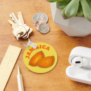Jamaican Beef Patty Patties Food Cooking JAMAICA Keychain