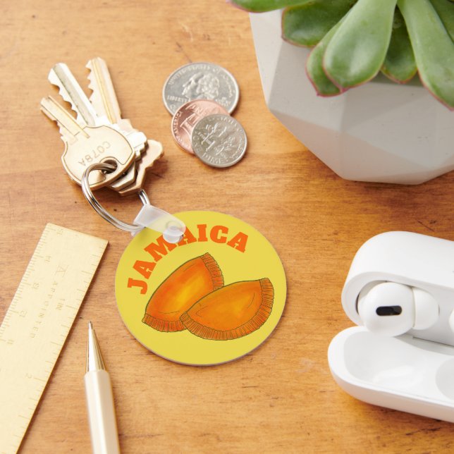 Jamaican Beef Patty Patties Food Cooking JAMAICA Keychain (Desk)
