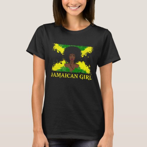 Jamaican Black Woman T_shirt Jamaica Afro Girl Pri