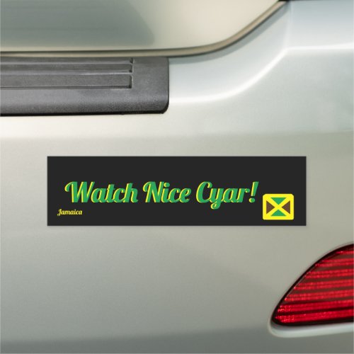 Jamaican Bumper Sticker _ Nice Cyar Car Magnet