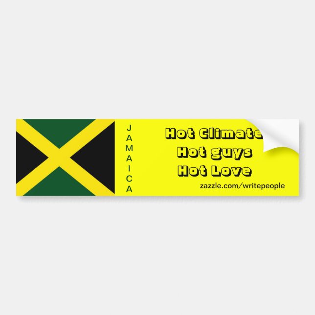Jamaican  bumper stickers-hot guys sticker (Front)