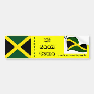 Jamaican bumper stickers-mi soon come sticker